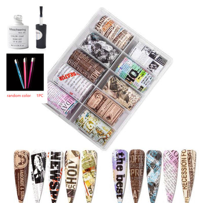Set de 12 Láminas Decorativas para Uñas - Transferencias Nail Art - Image 22