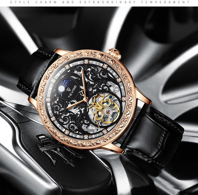 Reloj Mecánico Hombre Resistente al Agua con Diseño Calado - Image 9