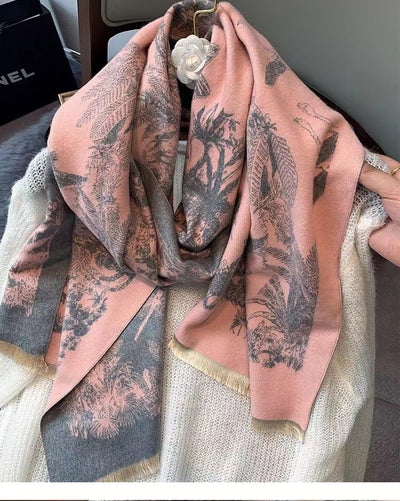Bufanda Doble Cara Estampado Selva Tropical - Cálida y Versátil para Mujer - Image 12