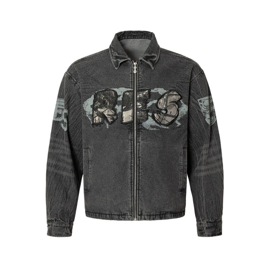 Chaqueta de Motociclista Denim con Bordados - Image 11