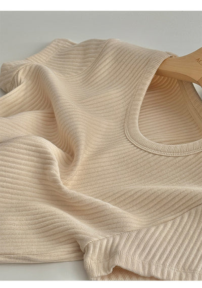 Blusa Básica de Verano para Mujer con Cuello Redondo y Textura - Image 16