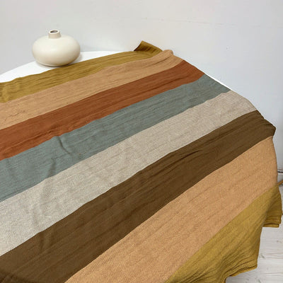 Pañuelo de Algodón y Lino a Rayas - Chal Suave para Mujer - Image 13
