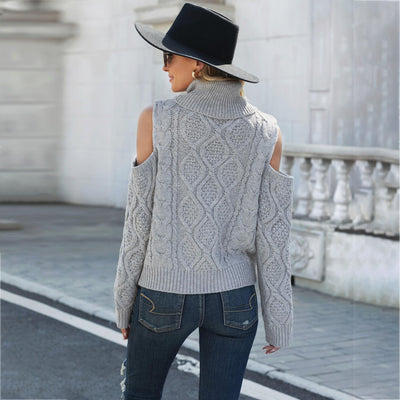 Suéter Cuello Alto sin Tirantes Twist Sexy para Mujer - Image 10