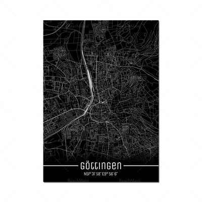 Cuadro Decorativo Mapa Líneas Negras - Lienzo Moderno para Pared - Image 33