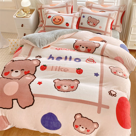 Juego de Cama Infantil de Terciopelo Suave con Diseño de Caricaturas - Image 25