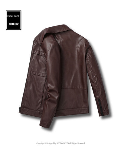 Chaqueta de Cuero para Motociclista Slim Fit Casual - Image 14