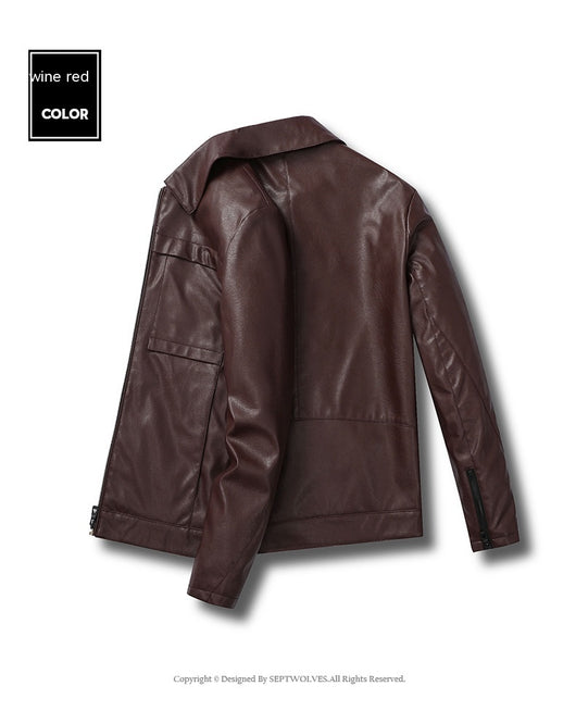Chaqueta de Cuero para Motociclista Slim Fit Casual - Image 14