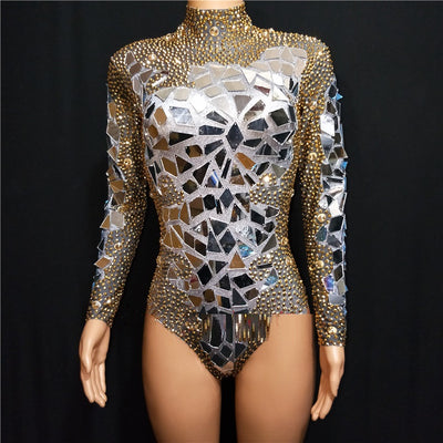Vestido de Cantante con Cristales Brillantes para Escenario - Image 12