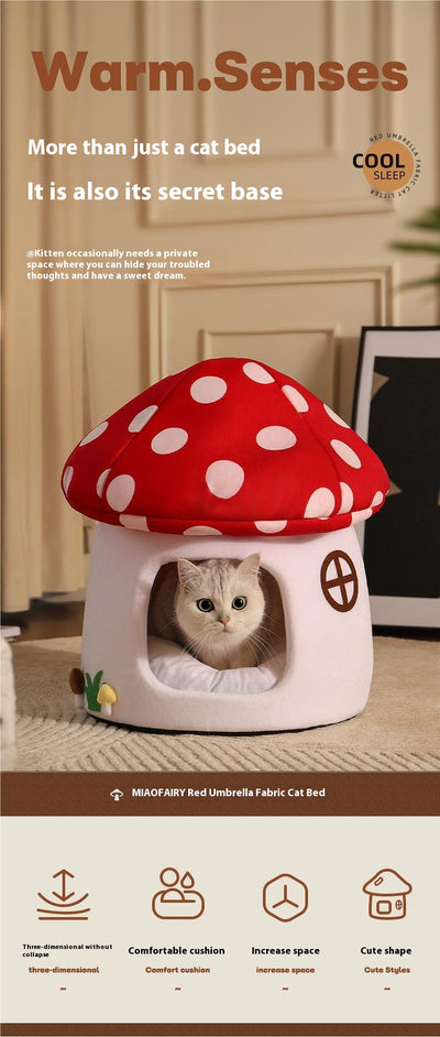Cama Semiencerrada para Gatos Cuatro Estaciones - Diseño Acogedor - Image 7
