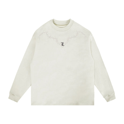 Playera Manga Larga Cuello Redondo con Bordado Gótico para Hombre - Image 5