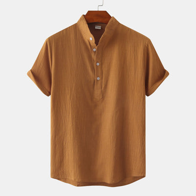 Camisa Casual de Manga Corta Básica para Hombre - Perfecta para Playa y Verano - Image 10