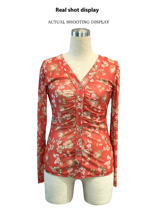 Blusa Estampada Slim Fit Retro para Mujer - Diseño Europeo Elegante - Image 16