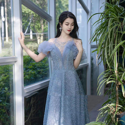 Vestido de Gasa Ligera con Cuentas para Eventos y Banquetes - Image 5