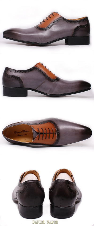 Zapatos Formales de Cuero con Bloques de Color para Hombre - Image 13
