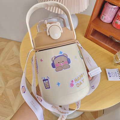 Termo de Acero Inoxidable de Gran Capacidad con Bombillas Reutilizables para Niñas - Image 9