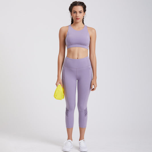 Conjunto Deportivo Ajustado: Top y Leggings para Correr