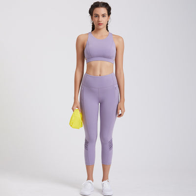 Conjunto Deportivo Ajustado: Top y Leggings para Correr