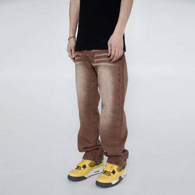 Jeans Holgados Vintage Lavado Street Marrón Estilo Hip Hop - Image 11