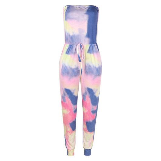 Jumpsuit Casual con Estampado Tie Dye y Escote Envolvente - Image 10