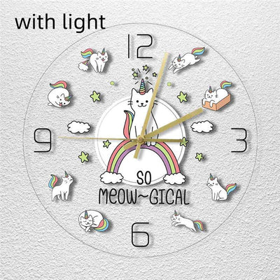 Reloj de Pared Gato Adorable con Cuernos - Diseño Bestia Multicolor - Image 6