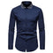 Men's Mandarin Collar Shirt with Embroidered Wings - Modern Style