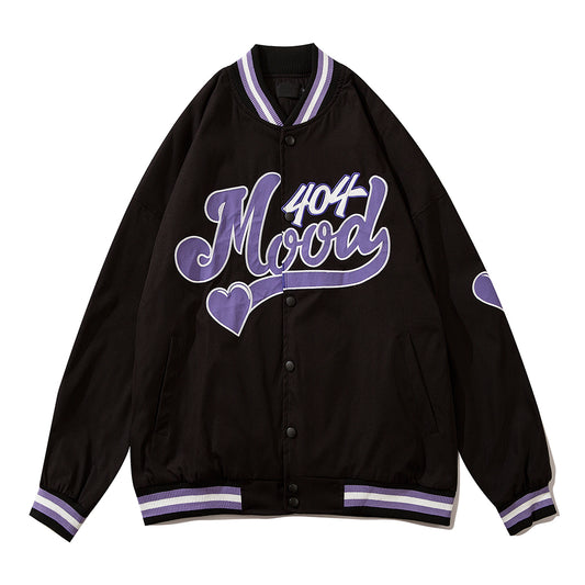 Chaqueta Bomber Vintage con Bordado de Alfabeto High Street