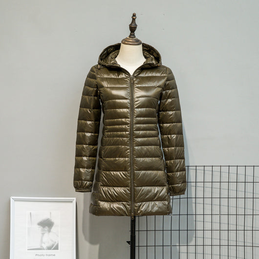 Chaqueta Acolchada Ligera Otoño Invierno Mujer Talla Grande Capucha Ajustada - Image 5
