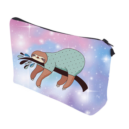 Bolsa de Cosméticos Impermeable con Patrón Glitter Perezoso - Clutch Multifuncional para Viajes - Image 10