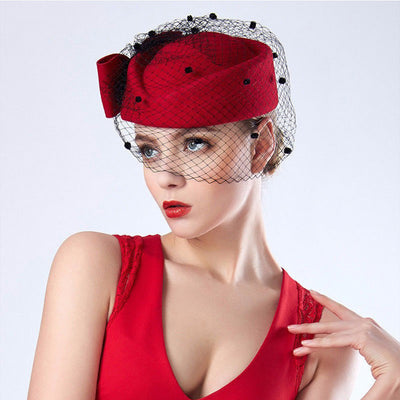 Sombrero Retro Británico de Lana para Mujer