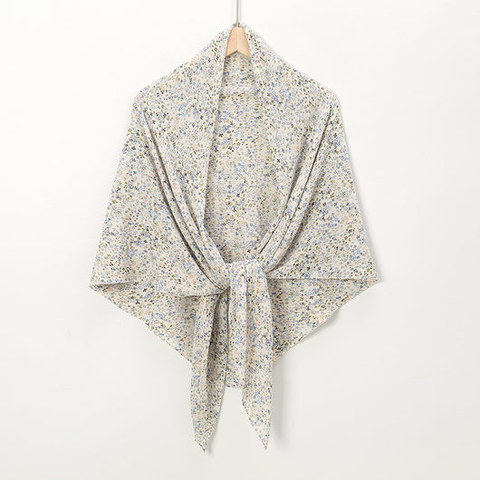Pañuelo Cuadrado de Gasa Estampado Perla con Pliegues - Image 15
