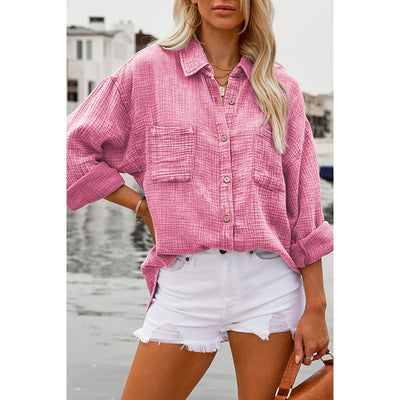 Blusa Suelta de Moda para Mujer - Abotonadura Simple - Image 4