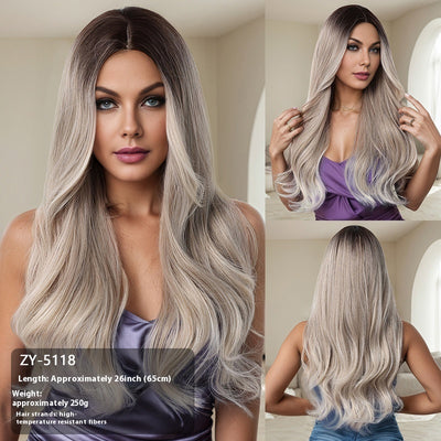Peluca Larga Efecto Cabello Natural 60cm - Línea de Cabello Realista para Presentadoras - Image 9