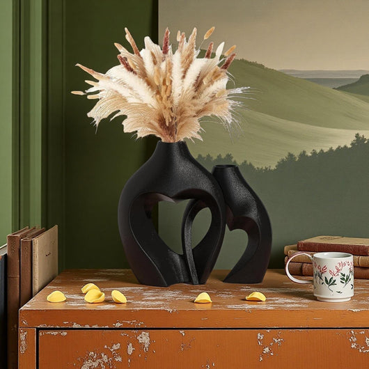 Juego de Jarrones Geométricos Modernos con Diseño Floral - Image 3