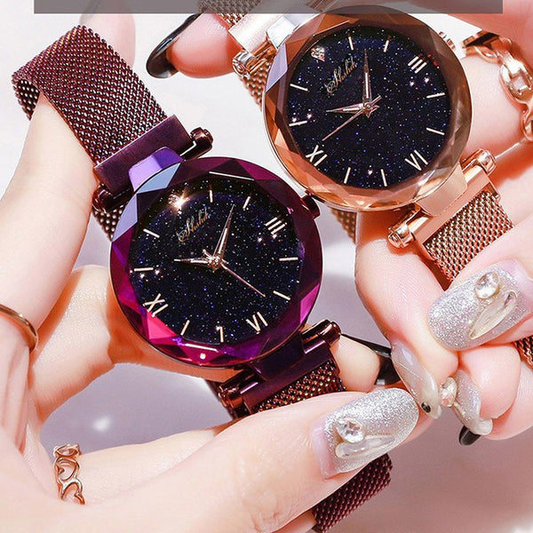 Reloj Cuarzo Estrellado con Correa Magnética Lazy