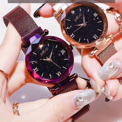 Reloj Cuarzo Estrellado con Correa Magnética Lazy