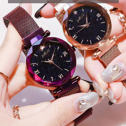 Reloj Cuarzo Estrellado con Correa Magnética Lazy