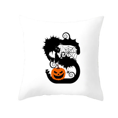 Funda de Cojín de Halloween con Letras Divertidas en Piel de Durazno para Hogar y Oficina - Image 30
