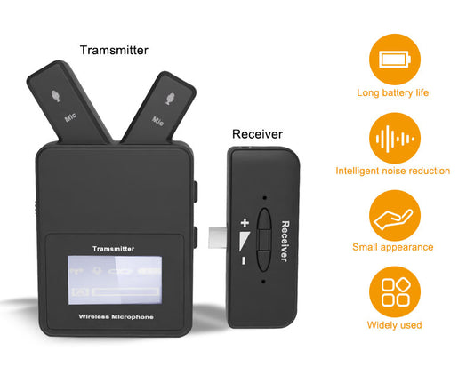 Micrófono Inalámbrico Lavalier 2.4 GHz con Clip y Conexión USB-C para Teléfono y Laptop - Image 2