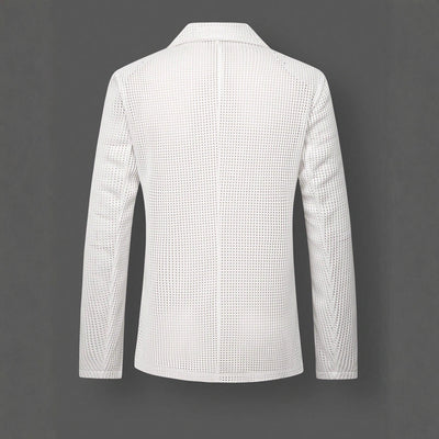 Blazer Blanco Holgado de Corte Casual para Hombre - Image 3