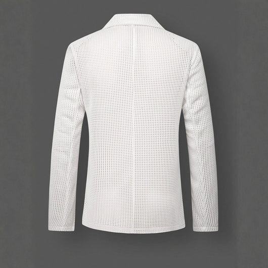 Blazer Blanco Holgado de Corte Casual para Hombre - Image 3