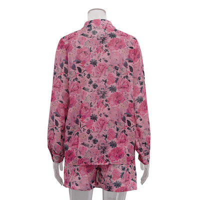Conjunto de Dos Piezas: Blusa Elegante con Solapa y Falda Corta para Mujer - Image 20