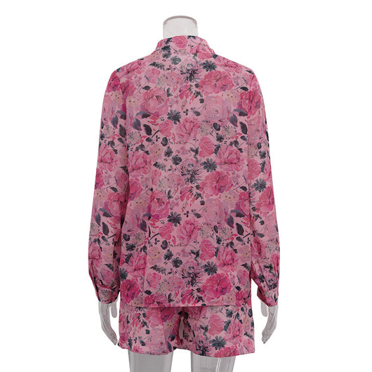 Conjunto de Dos Piezas: Blusa Elegante con Solapa y Falda Corta para Mujer - Image 20
