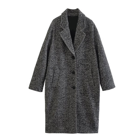 Abrigo Sobretodo Mujer Twill Serrado Largo Medio