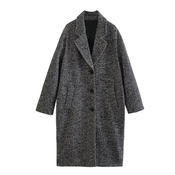 Abrigo Sobretodo Mujer Twill Serrado Largo Medio