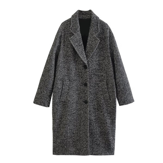 Abrigo Sobretodo Mujer Twill Serrado Largo Medio
