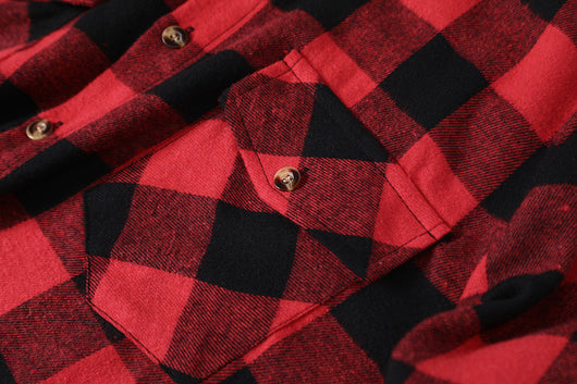 Camisa a Cuadros con Bolsillo y Solapa para Hombre - Manga Larga Otoño - Image 5