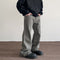 Jeans Rectos Vintage Desgastados para Hombre