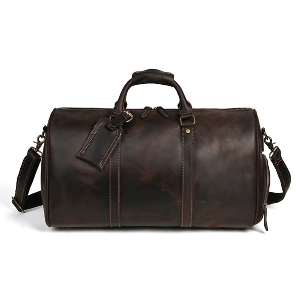 Bolsa Mensajero de Cuero para Viajes - Gran Capacidad Portátil