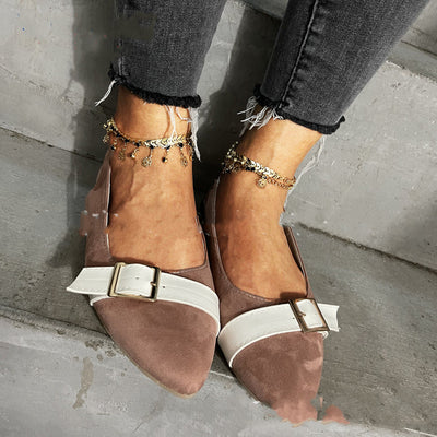 Zapatos Planos de Moda con Hebilla Elástica Punta Afilada - Image 2