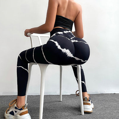 Pantalones Capri Fitness Tie-Dye Cintura Alta con Elastano - Image 12